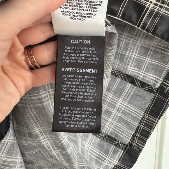 Columbia Black and White Plaid Rain Trench Coat - Picture 8 of 9